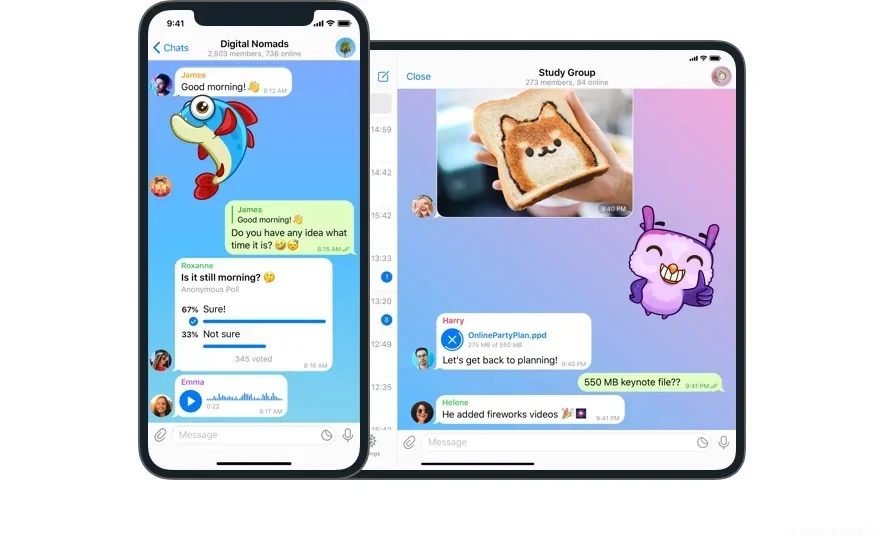Telegram iOS聊天界面预览